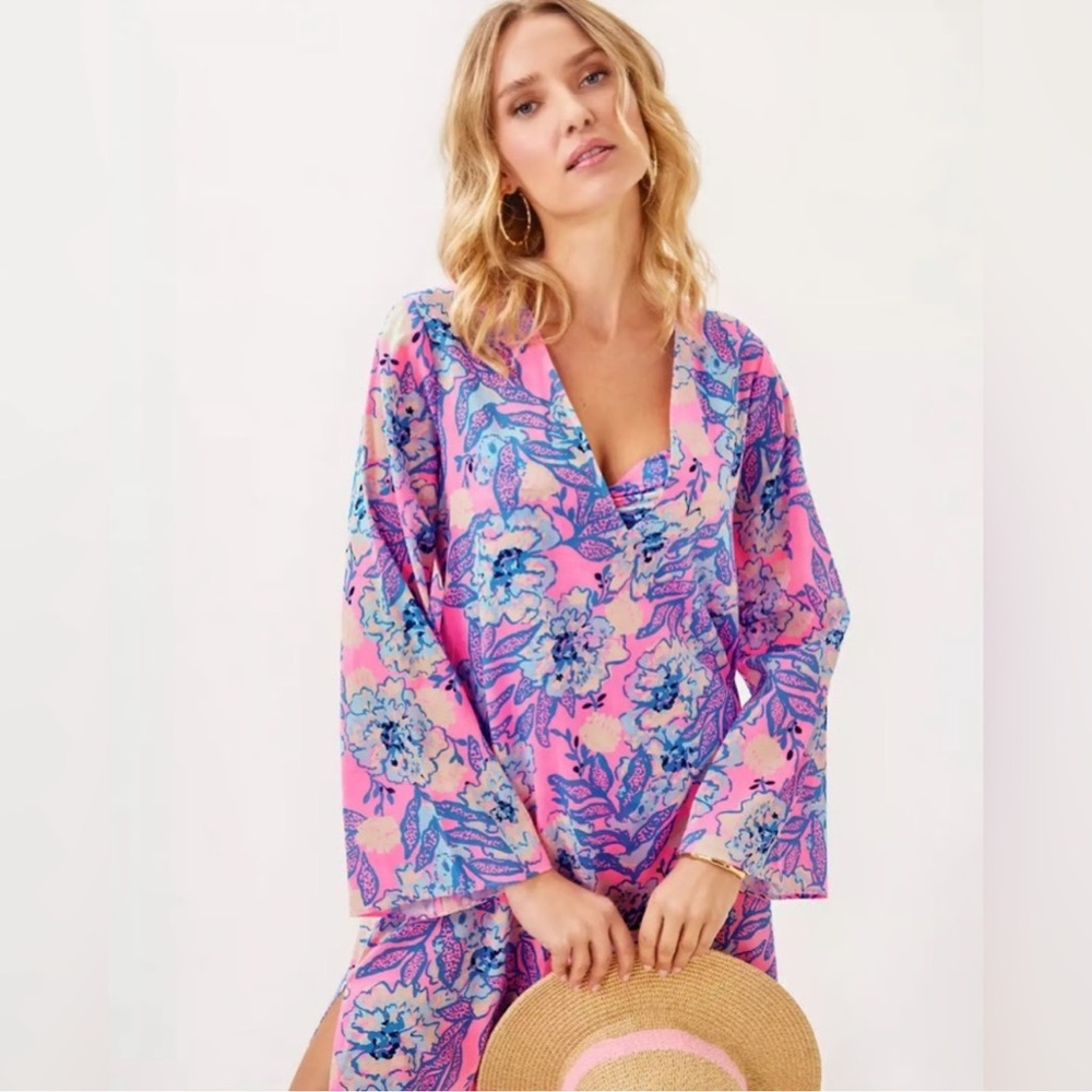 NWT Lilly Pulitzer Perry Long Sleeve Maxi Cover-Up - Picture 4 of 6